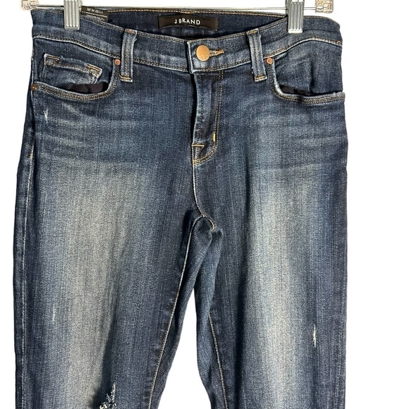 J Brand Dark Wash Distressed Skinny Jeans Sz 26 - Picture 5 of 11